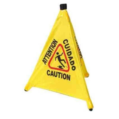 SIGN FLOOR CAUTION YELLOW 3 SIDED TENT