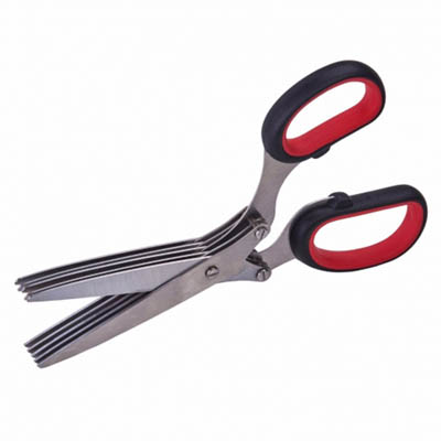 SHEARS HERB S/S RUBBER BLACK/RED