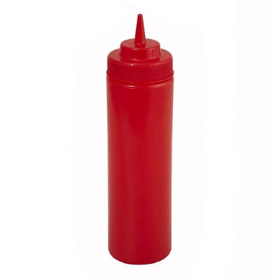 BOTTLE 16 0Z SQUEEZE WIDE MOUTH RED