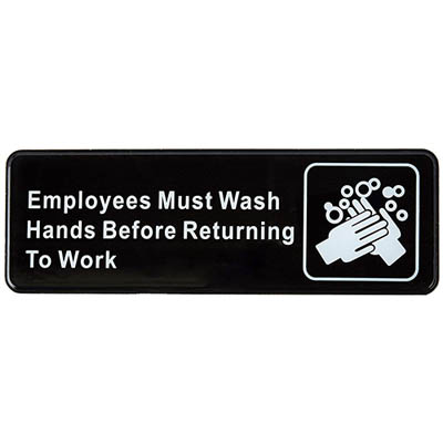 SIGN EMPLOYEES MUST WASH HANDS 3X9
