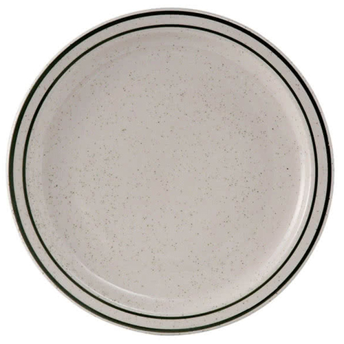 PLATE CHINA 10.5" NR GREEN SPECKLE