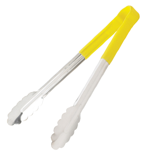 TONG 12" UTILITY 1PC YELLOW