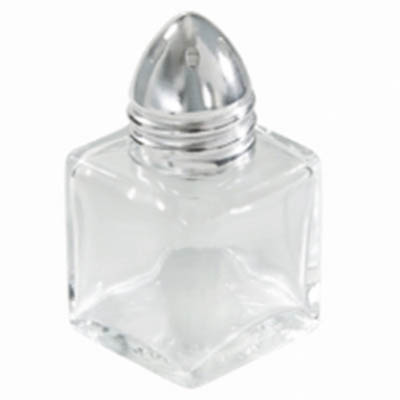 SHAKER S&P .5 OZ GLASS SQUARE CHROME TOP