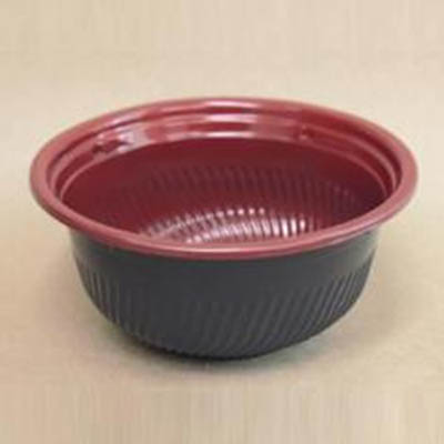 BOWL PLAST 30 OZ BLK/RED