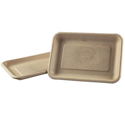 TRAY BAGASSE 2S 8"X5.75"X.6"