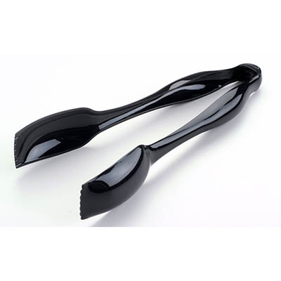 CUTLERY PLAST TONGS 10" BLK PP