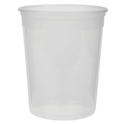 CONT PLAST 32 OZ TRANS DELI W/LID COMBO