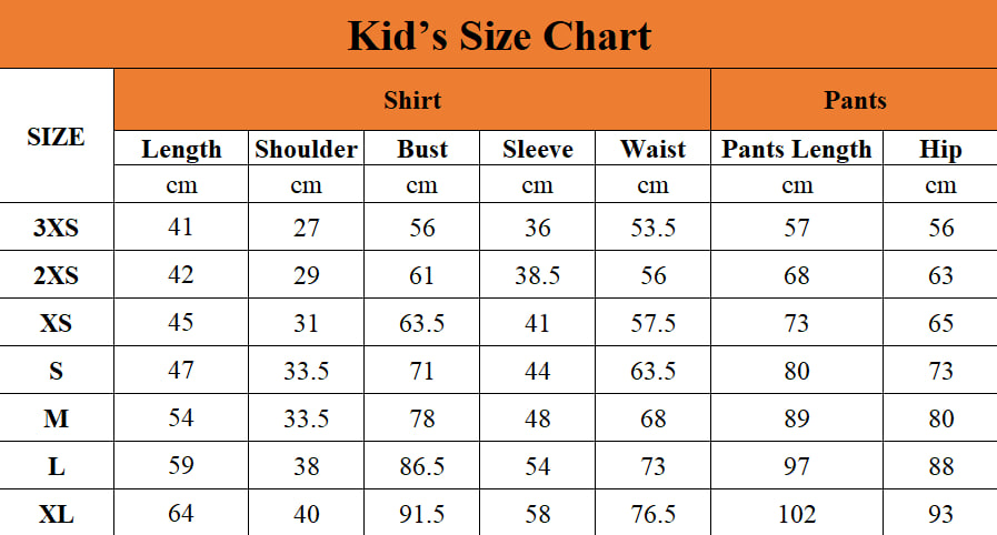 Size Kid Pajamas Set