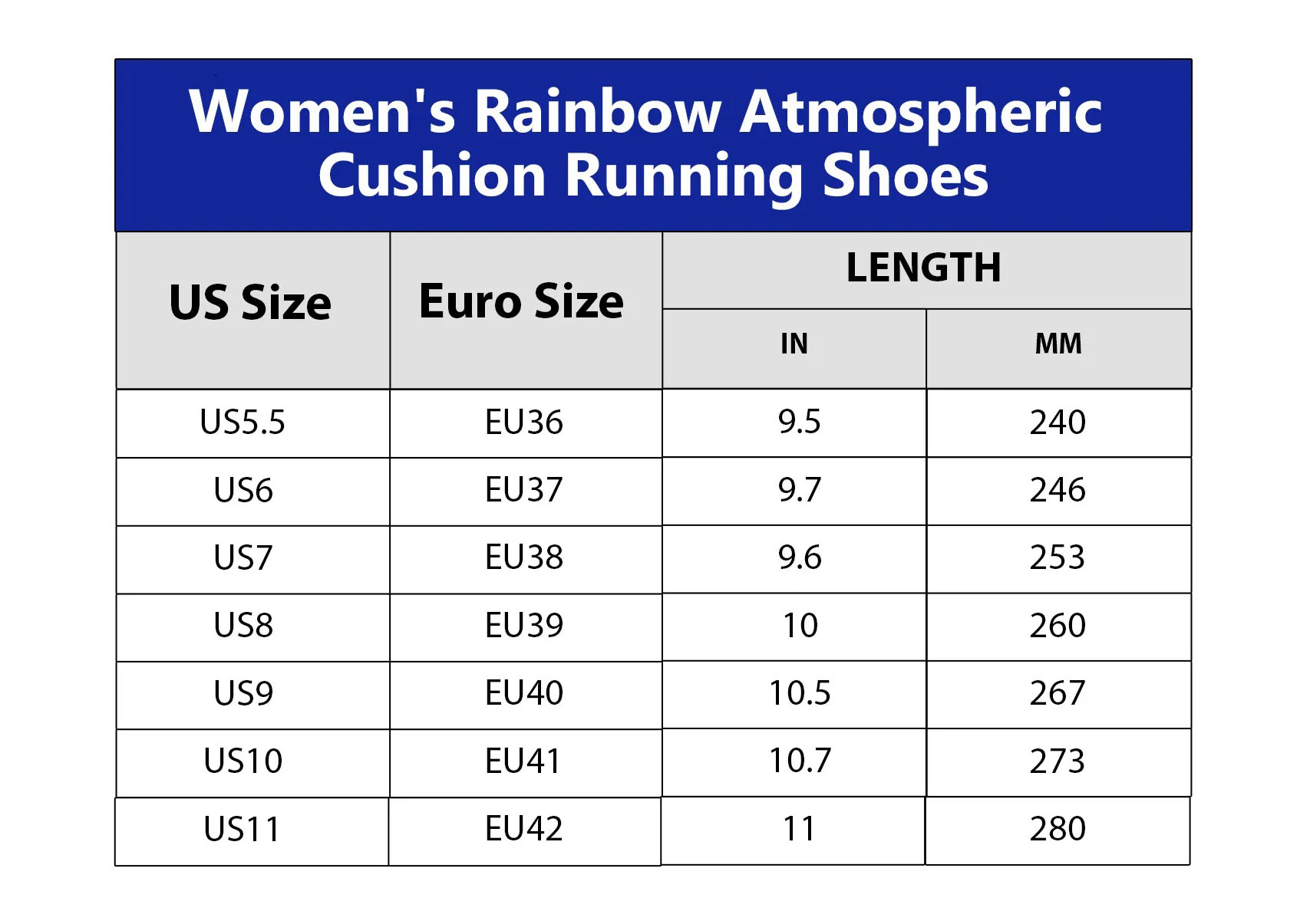 Size Rainbow Shoes