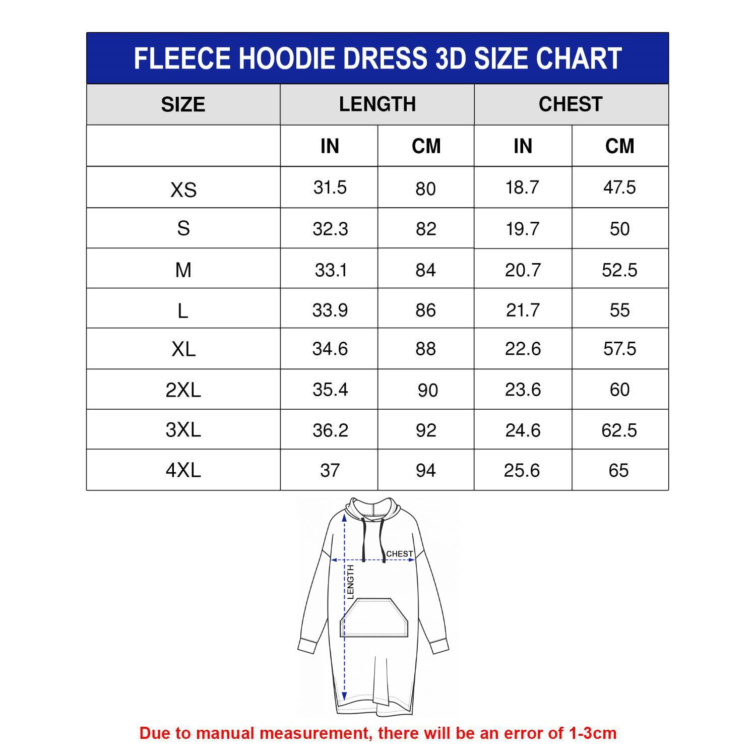 Nfl Hoodie Dress Sportycustom Size Chart