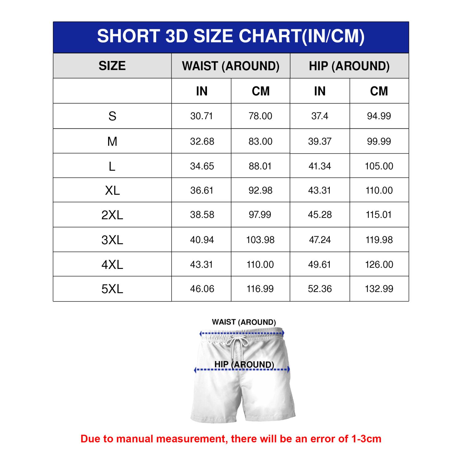 Nfl Beach Shorts Sportycustom Size Chart