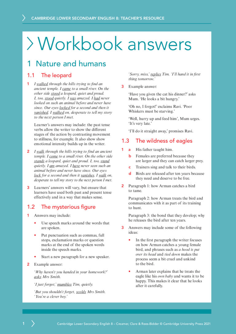 LS English 8 Workbook Answers