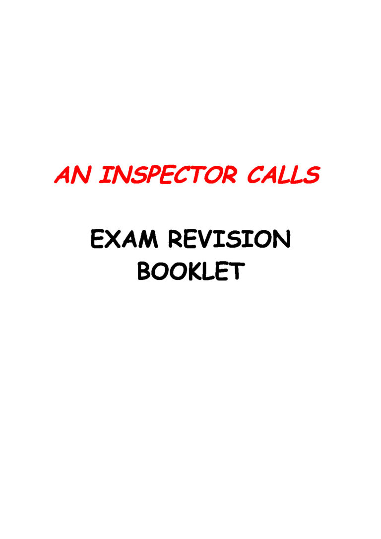 An Inspector Calls Revision Booklet Higher 12vkgz8 225q49e