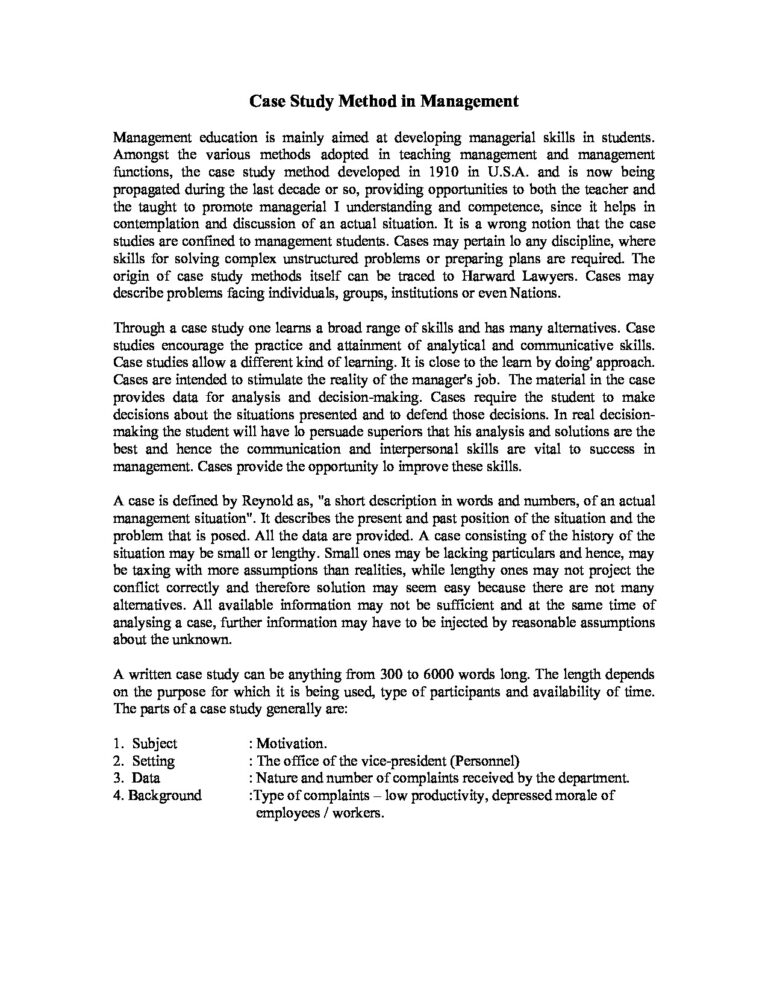 Case Study Solving Method