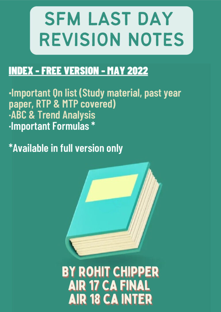 SFM Last Day Revision Notes May 22