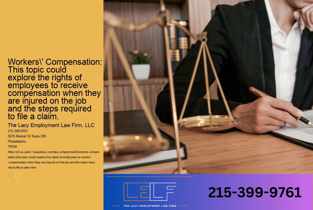 Workers' Compensation: This topic could explore the rights of employees to receive compensation when they are injured on the job and the steps required to file a claim.