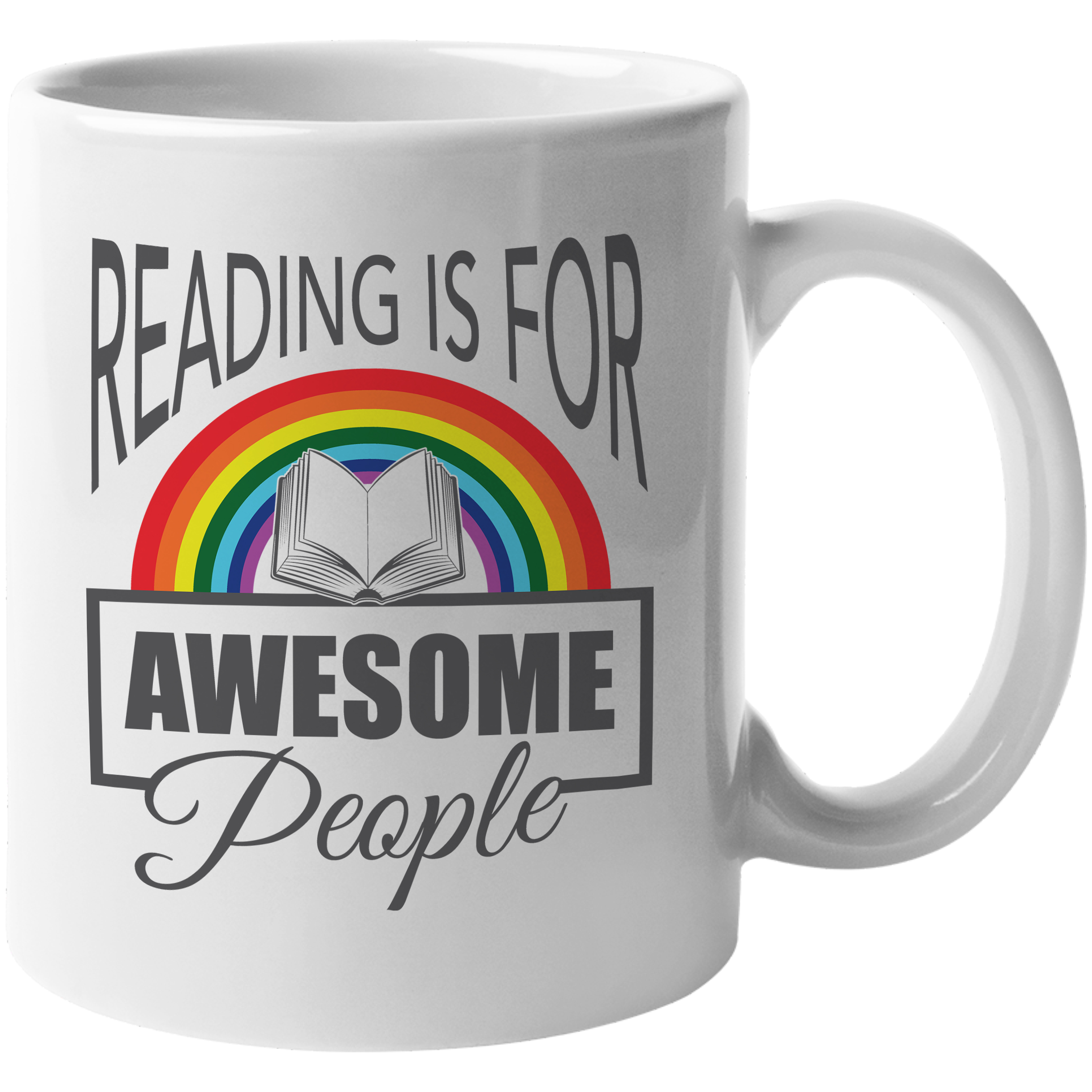 Reading Is For Awesome People. Cute Bookworm Coffee & Tea Gift Mug