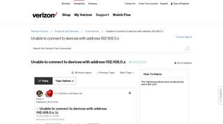 Solved: Unable to connect to devices with address 192.168.0.x ...