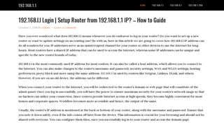 192.168.1.1 login IP - 192 168.l.l IP Router Admin Setup