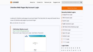 24online Web Pages My Account Login