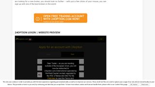 24option Login | Team up with one of the best brokers around
