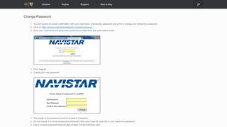 Change Password | Navistar Service Software
