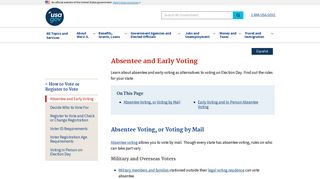Absentee and Early Voting | USAGov