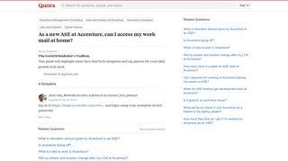 As a new ASE at Accenture, can I access my work mail at home? - Quora