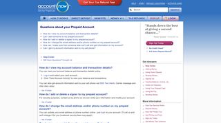 Pre-paid Account Help- FAQ- Help Center|AccountNow Prepaid Card