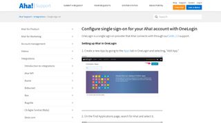 Configure single sign-on for your Aha! account with OneLogin – Aha ...