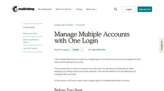 Manage Multiple Accounts with One Login - MailChimp