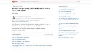 How to get to the Associated Limited Brands ACES ETM login - Quora