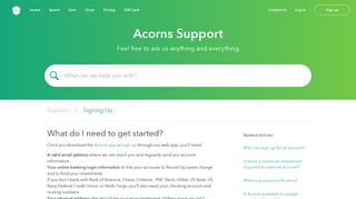 What do I need to get started? | Acorns