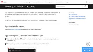 Get access to your Adobe ID account - Adobe Help Center