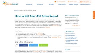 How to Get Your ACT Score Report - StudyPoint