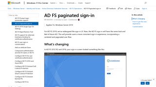 AD FS paginated sign-in | Microsoft Docs