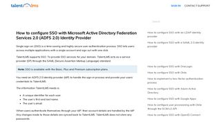 How to configure SSO with Microsoft Active Directory Federation ...
