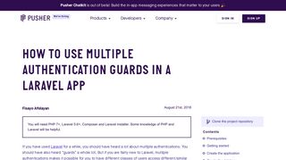 How to use multiple authentication guards in a Laravel app - Pusher