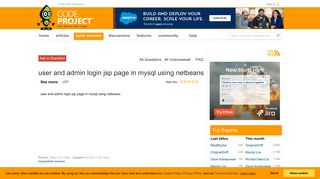 user and admin login jsp page in mysql using netbeans - CodeProject
