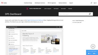 Learn about the DPS Dashboard and DPS ... - Adobe Help Center