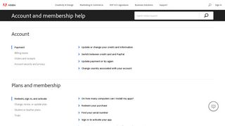 Account and membership help - Adobe Help Center