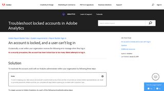 Troubleshoot locked accounts in Adobe Analytics - Adobe Help Center