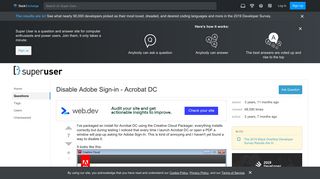 adobe acrobat sign in required disable