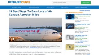 19 Best Ways to Earn Lots of Air Canada Aeroplan Miles [2019]