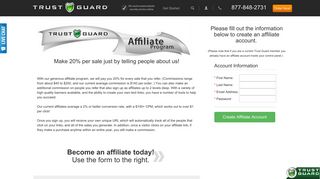 New Affiliate Signup Form - Trust Guard