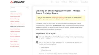Creating an affiliate registration form - Affiliate Forms For Ninja ...