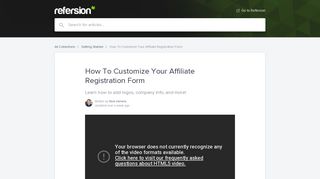 How To Customize Your Affiliate Registration Form | Refersion Help ...
