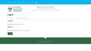 Log in | AFIS Portal 2018