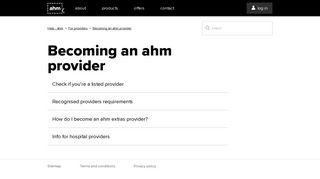 Becoming an ahm provider – Help - ahm