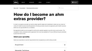 How do I become an ahm extras provider? – Help - ahm